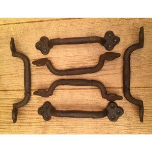 Six (6) Large 9" long Cast Iron Gate Pull Handle Six (6) 0170-05122